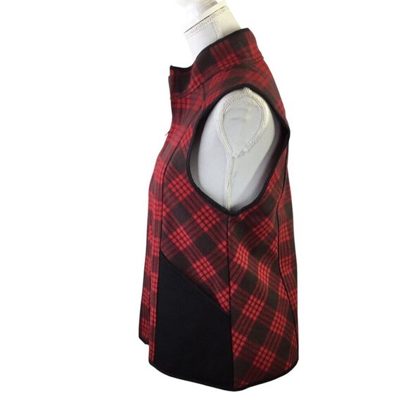 Stormy Kromer Ida Vest Wool Blend Buffalo Plaid Red Black Women's M Full Zip USA - Picture 3 of 8